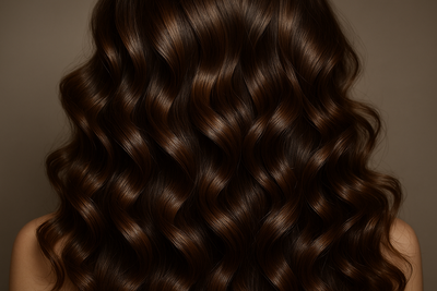 silky glossy curly hair